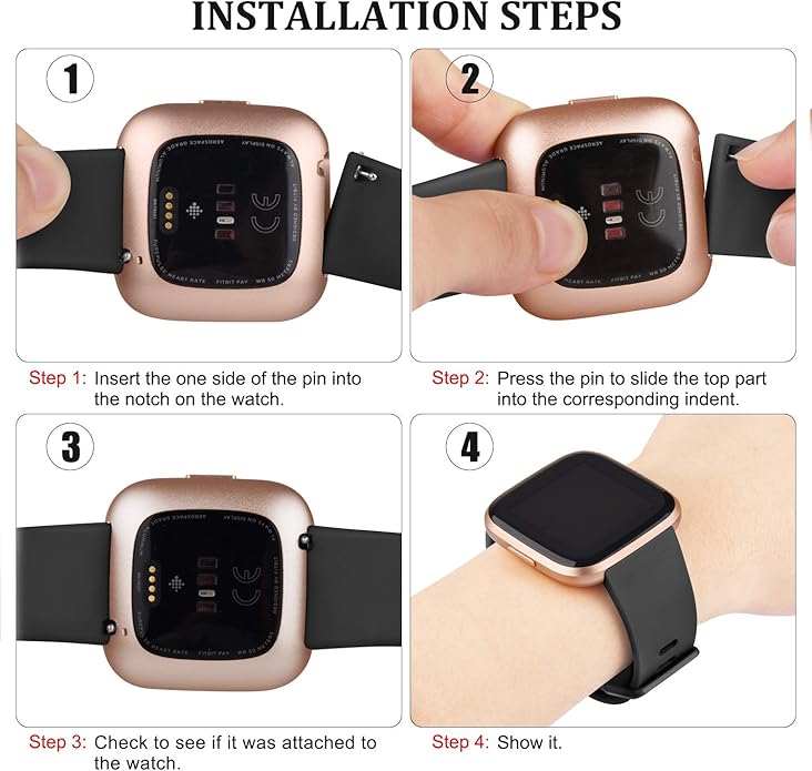 3 Pack Sport Bands Compatible with Fitbit Versa Bands, Classic Soft Sport Replacement Wristbands for Fitbit Versa 2 Smart Watch Women Men