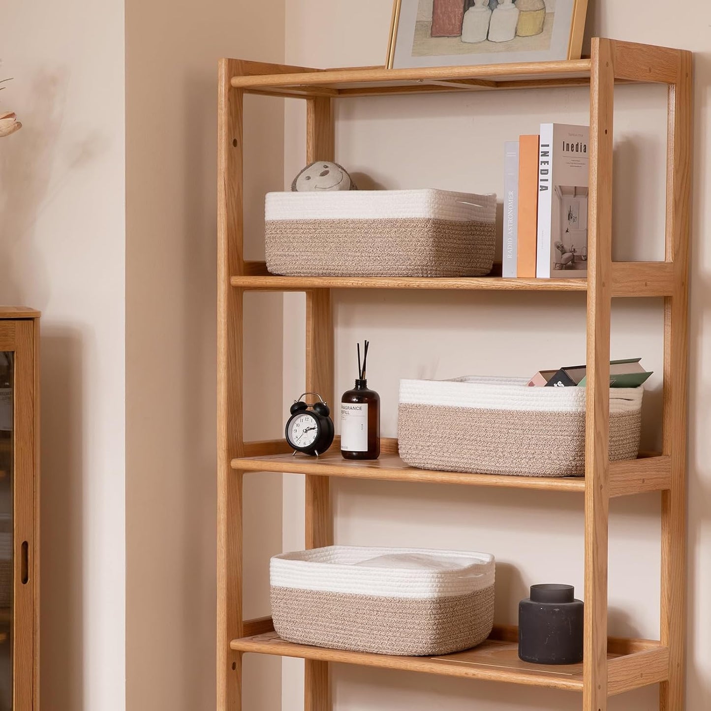 Storage Baskets for Organizing 3 Pack, Woven Baskets for Shelves, Closet Organizer Bins Empty Gift Basket Toy Storage for Toys, Books, Towels, Clothes, 15"x11.42"x6.7", Yellow