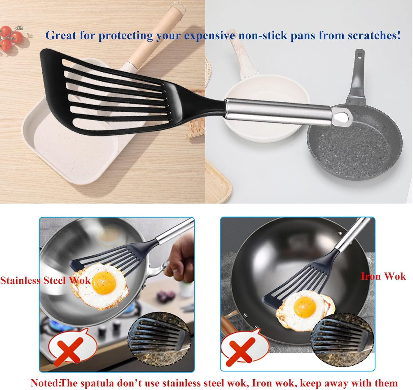 TENTA KITCHEN Flexible Fish Turner Spatula, for Fish/Egg/Meat/Dumpling Frying