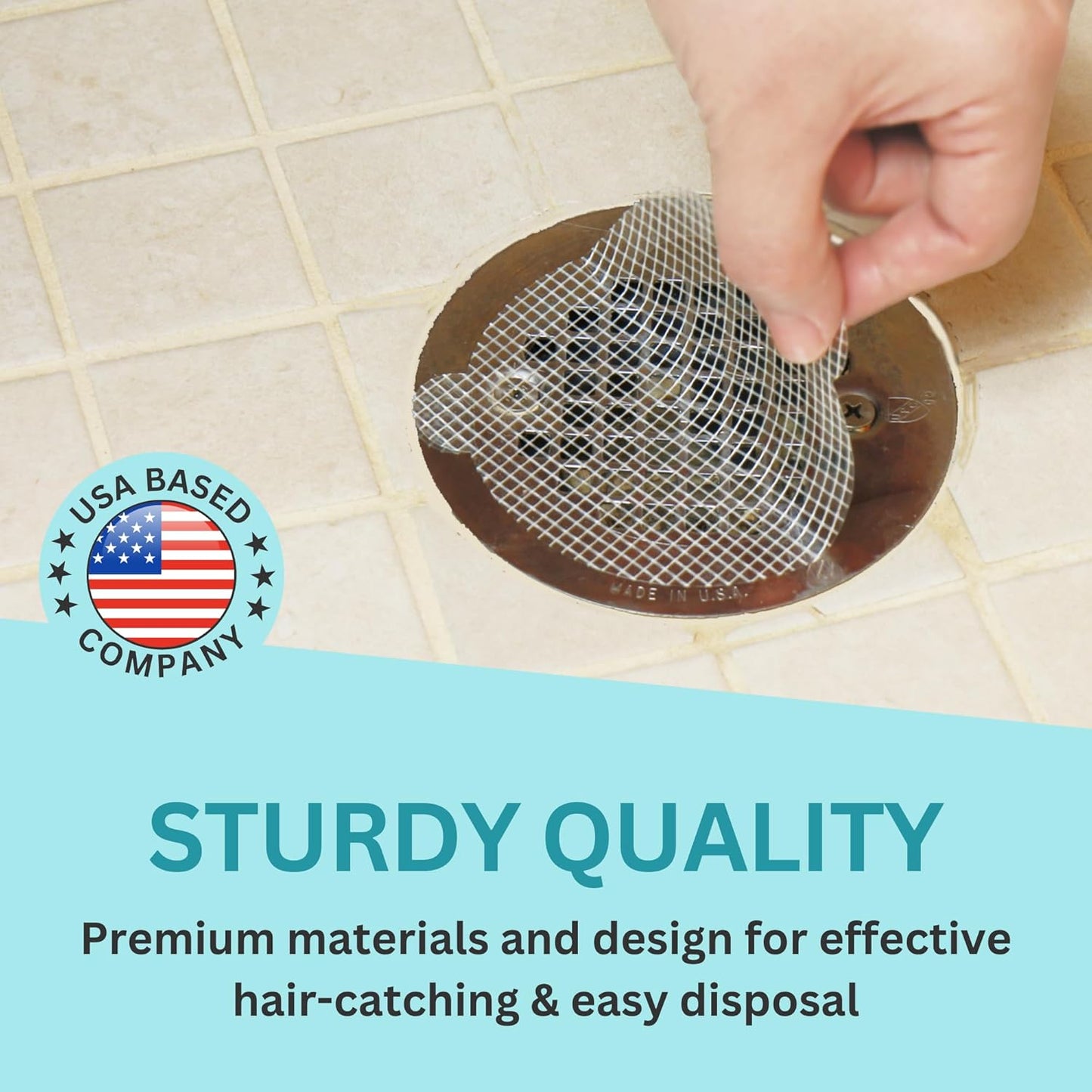 100 Pack, Disposable Shower Drain Hair Catcher Mesh Stickers