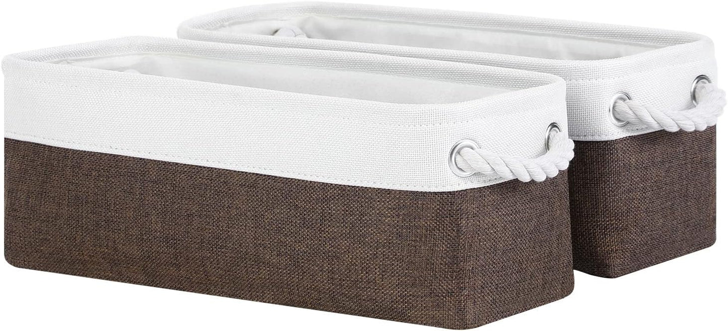 DULLEMELO Toilet Paper Storage Basket, Toilet Tank Basket with Rope Handles for Bathroom Storage