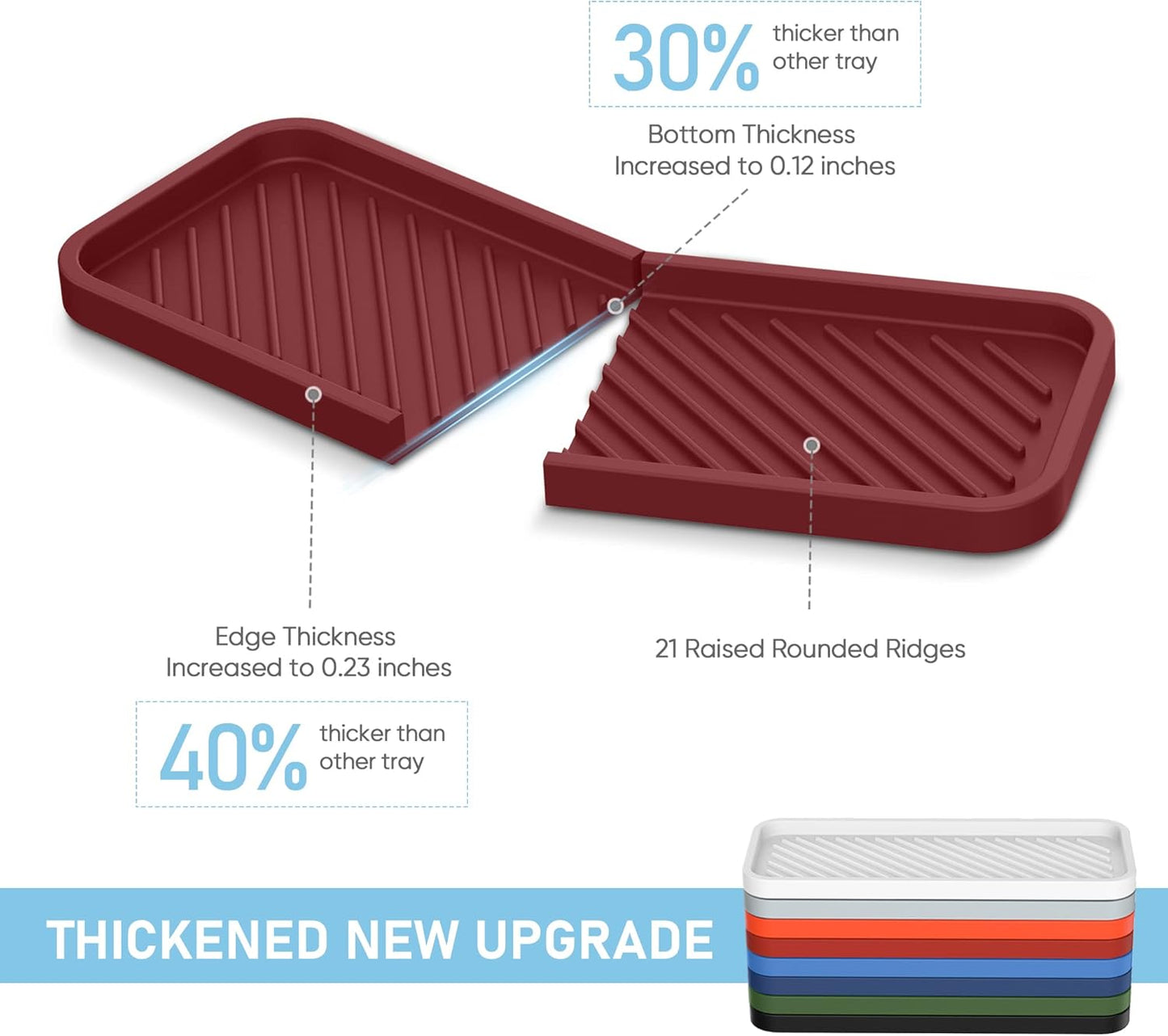 EG-SIPRO Silicone Sponge Holder, Kitchen Sink Organizer Tray, Sponge Caddy for Bathroom Counter, Dish Soap Holder, Scouring Pad