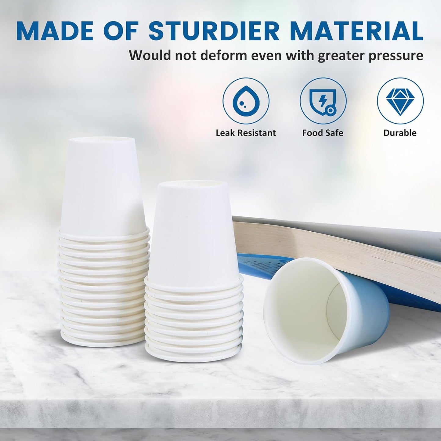 500 Count 3 oz Disposable Bathroom Cups, Small Mouthwash Cups, White Paper Cups, Hot/Cold Beverage Drinking Mini Cup for Party, Picnic, BBQ, Travel