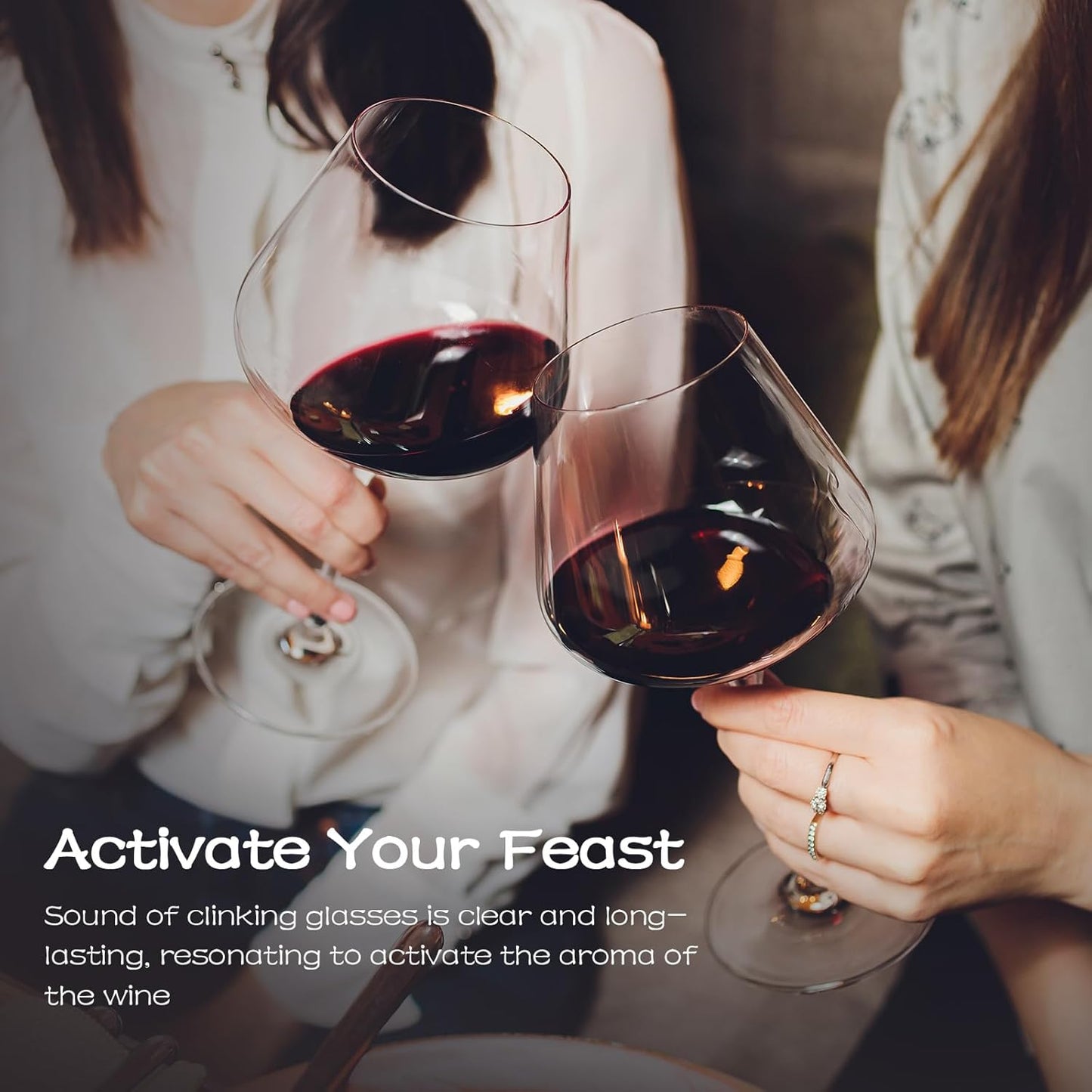 Chouggo Super Large 28Oz Wine Glasses Set of 4, Hand Blown Crystal Red Wine or White Wine Burgundy Glass, Hand Crafted by Artisans - Gifts for Women, Men, Wedding, Anniversary, Christmas, Birthday