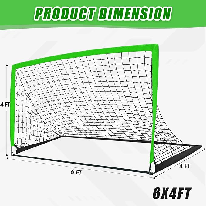 KTRIO Soccer Goal Soccer Net 6x4 ft