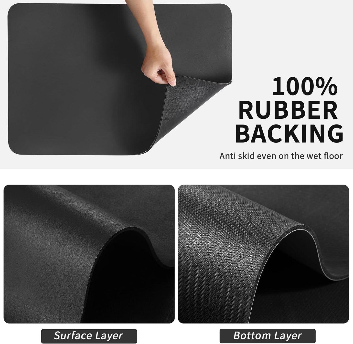 Coffee Mat - Absorbent Hide Stain Rubber Backed Dish Drying Mat for Kitchen Counter - Bar Mats for Countertops Accessories Fit Under Coffee Maker Espresso Machine