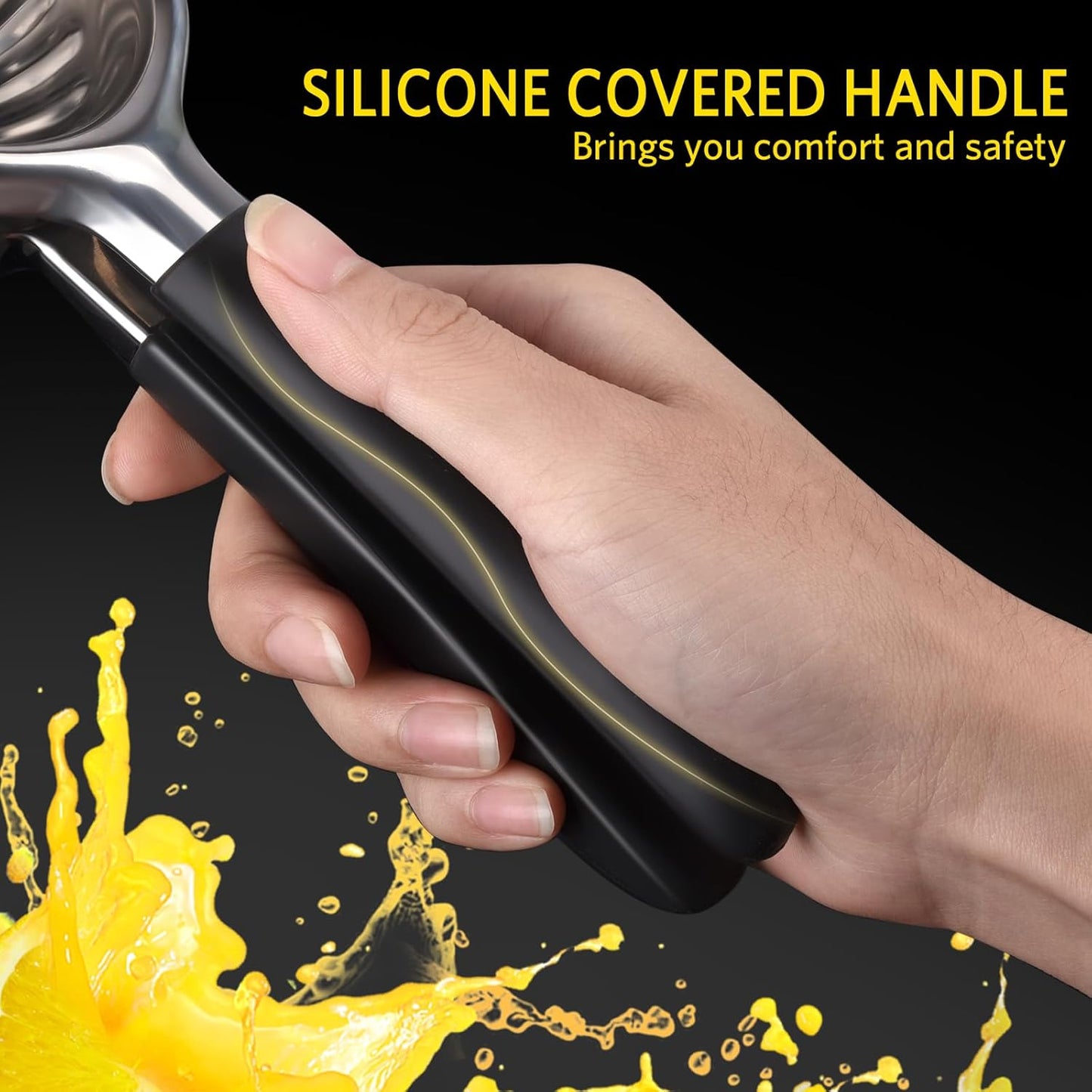 Lemon Squeezer, Sopito Stainless Steel Citrus Squeezer with Mesh Strainer Heavy Duty Lemon Press with Large Metal Bowl for Seedless Juicing, Non-Slip Grip Design Manual Juicer