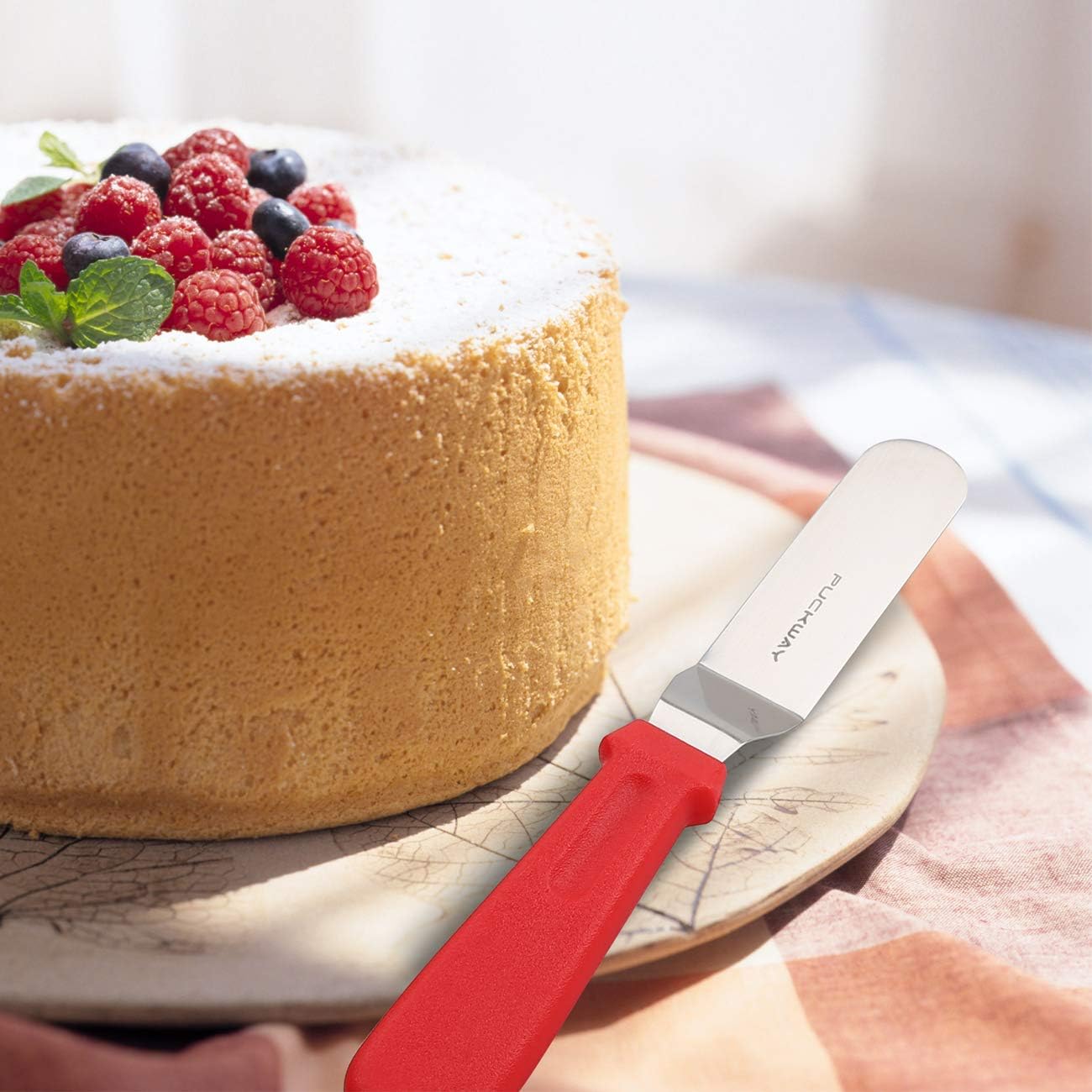 Offset Spatula set of 3 Red 6 8 & 10 Inch Cake Frosting Angled Icing Spatula for Decorating