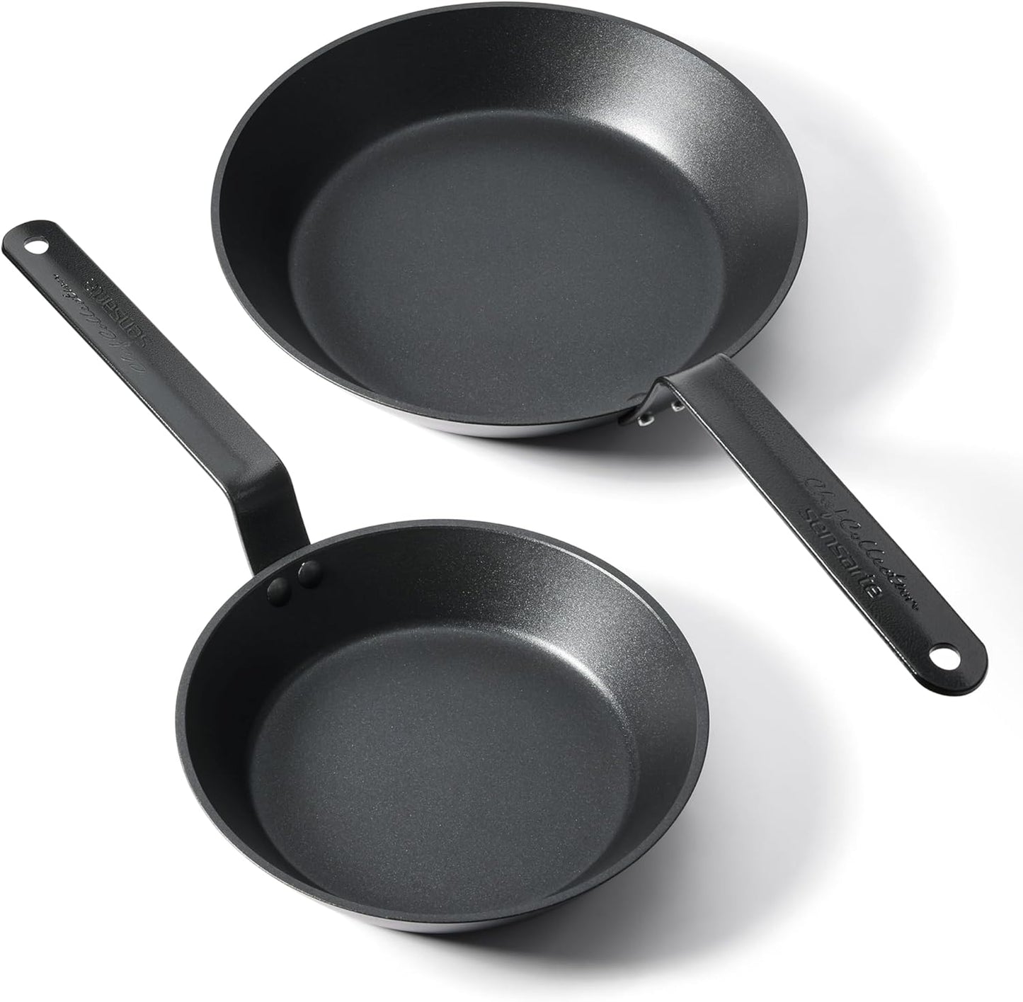 SENSARTE Nonstick Frying Pan Set 2-Piece, Oven Safe Skillets with Swiss Coating, Induction Compatible Chef Pan Set, Dishwasher Safe Cooking Pans, PFOA PFOS Free, 8 and 10 Inch