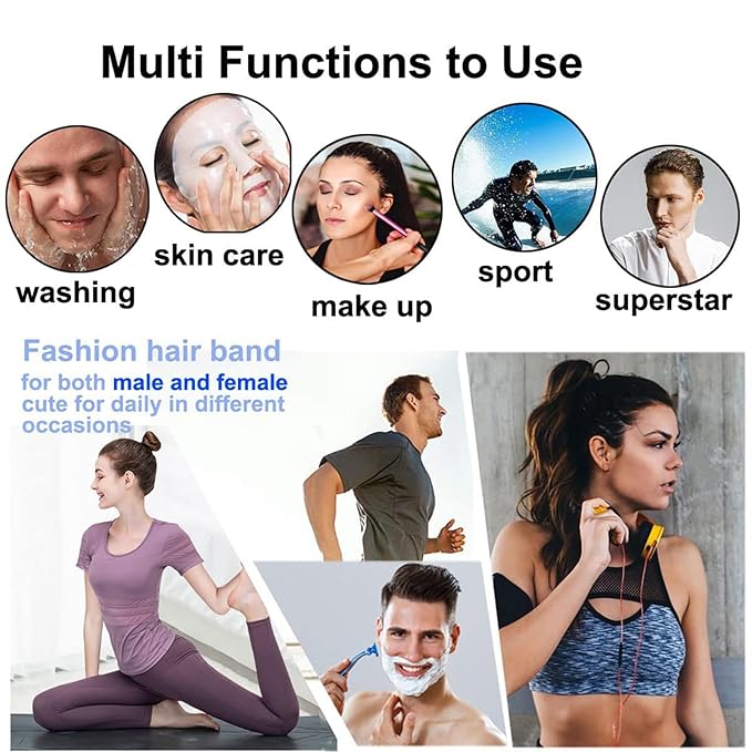 Mens Metal Headband, Unisex Black Headbands for Women, Hair Bands for Women's Hair, Adjustable Metal Headband For Outdoor Sports And Daily Wear. (3 Pcs)