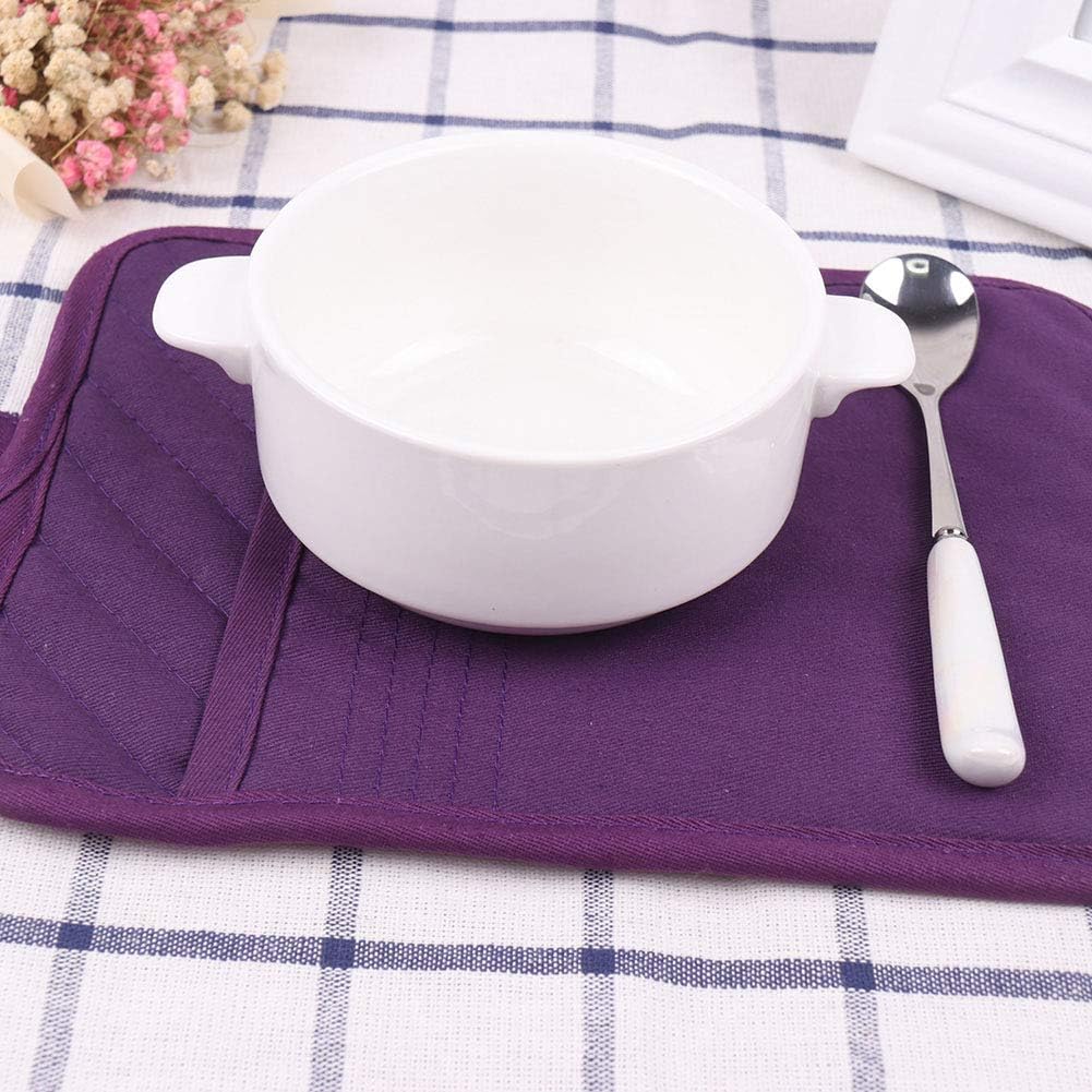 Anyi Pot Holders for Kitchen Heat Resistant, Cotton Hot Pads for Counter Table, Purple Kitchen Pot Holders with Pocket