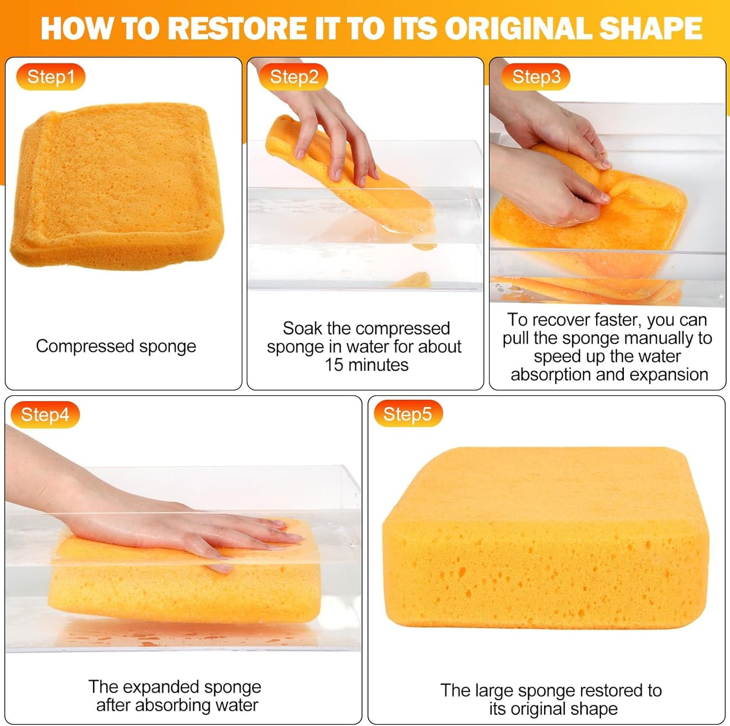 Tioncy 84 Pcs Large Sponges Bulk 7.5 x 5.5 x 1.9 Inch Grouting Car Wash Foam Cleaning and Washing Sponge Commercial Foam Large All Purpose for Cleaning Dishes Car Tile Bike (Yellow)