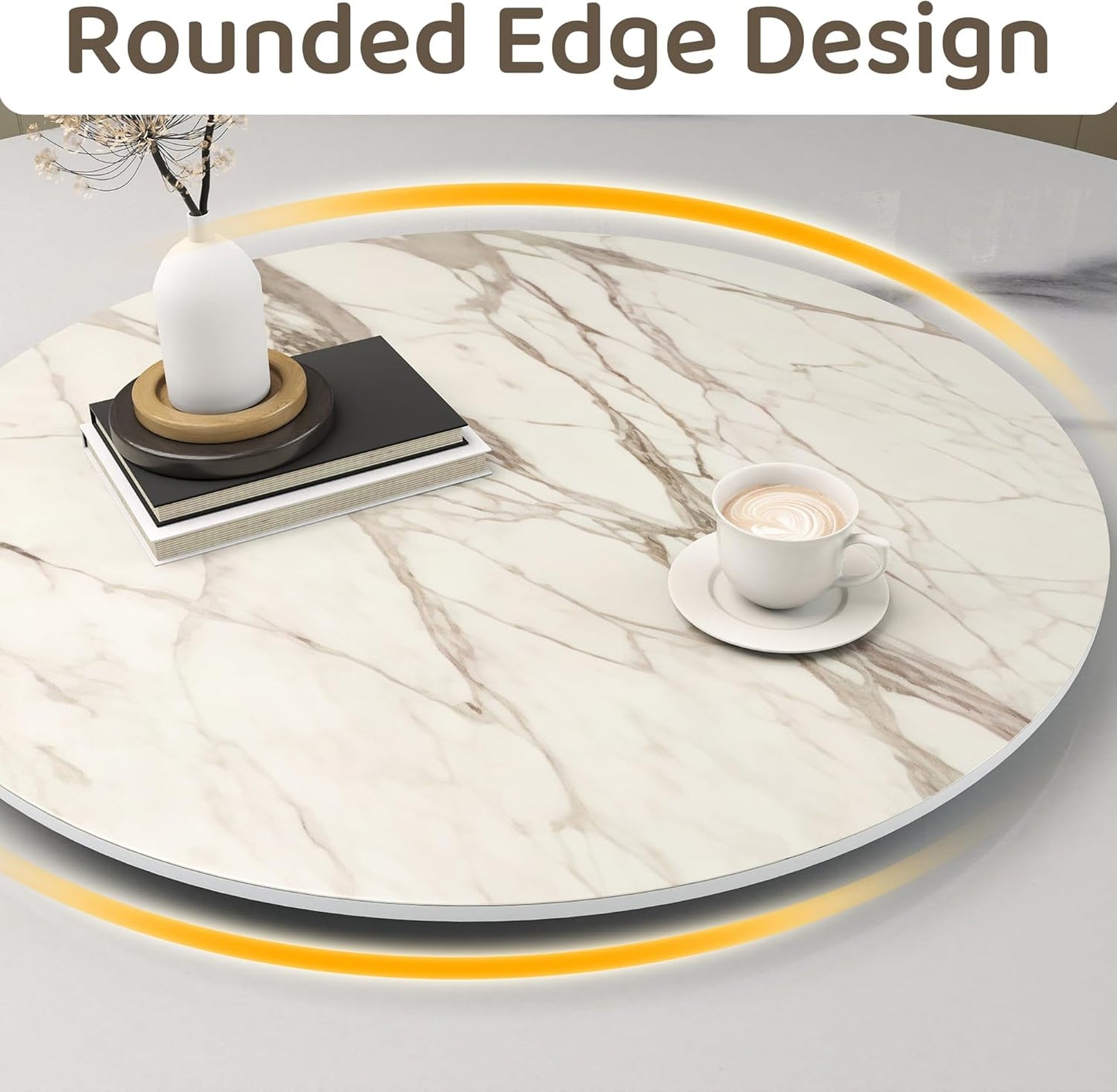 19.69" Lazy Susan for Table Top Sintered Stone Rotating Serving Tray for Dining Table, Kitchen Lazy Susan Organizer Spinning Rotating Food Server Party Centerpieces