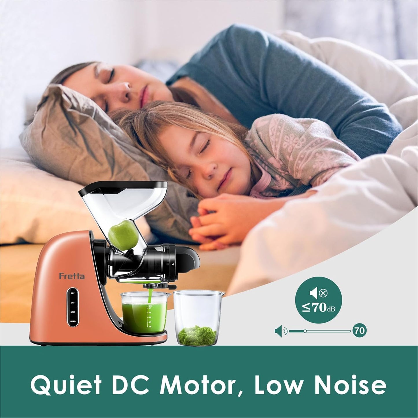 Cold Press Juicer,Juicer Machines Vegetable and Fruit with 3'' Feeding Chute, Masticating Slow Juicer, Juice Extractor, Easy to Clean,2 Speed, BPA-Free, 200W (Orange)