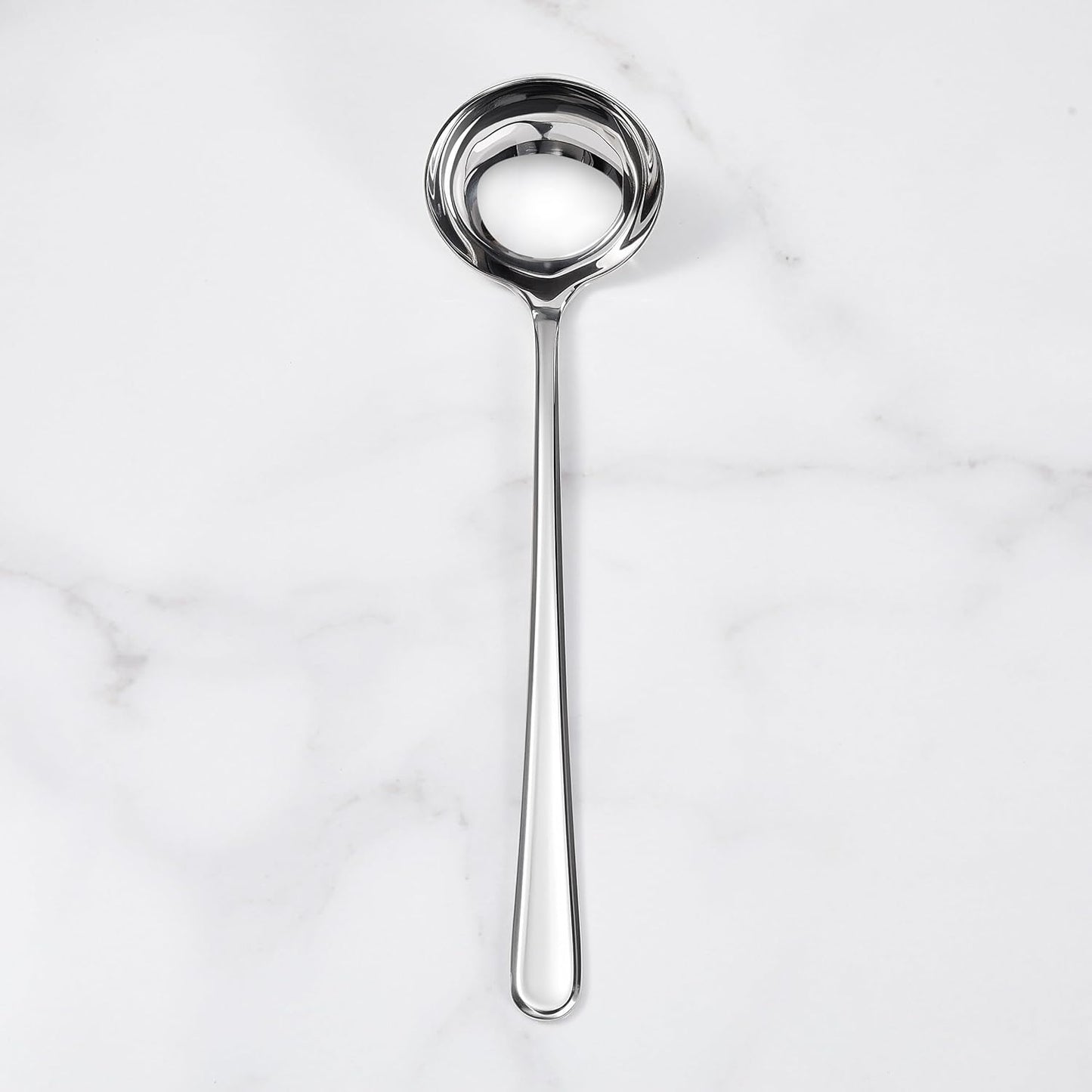 KEAWELL Premium 11" Verona Ladle, 18/10 Stainless Steel, Heavy-Duty with Deep Bowl, High-Polished Finish, Ergonomic Handle for Smooth Pouring, Dishwasher Safe (1, 11" Soup Ladle)