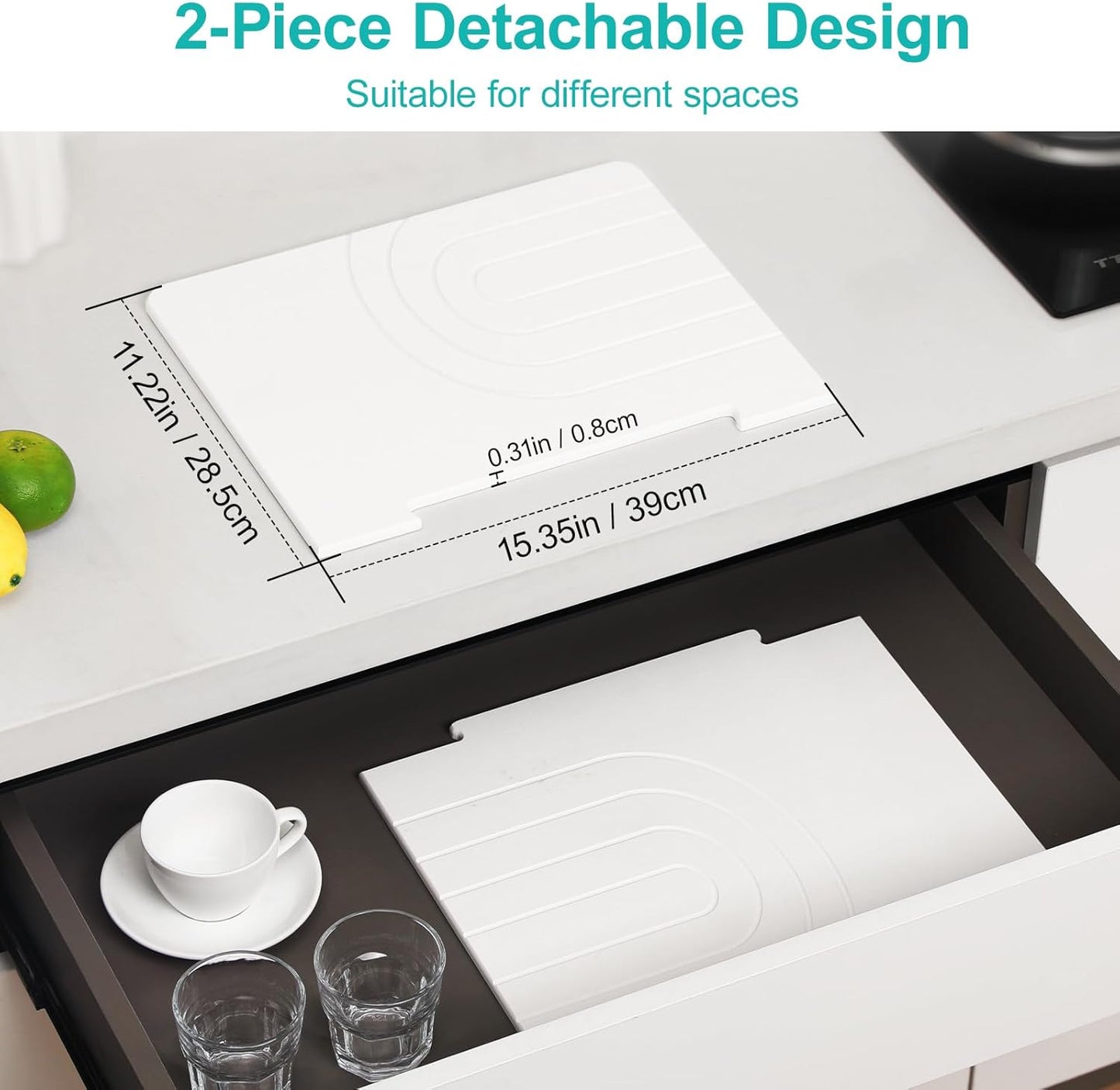 Luxspire Large Stone Drying Mat for Kitchen Counter 24"x16"- Fast-Absorbing Dish Drying Mat Non-Slip Drying Pad for Dishes, Utensils, Cups Waterproof Counter Protector for Kitchen Bathroom, White