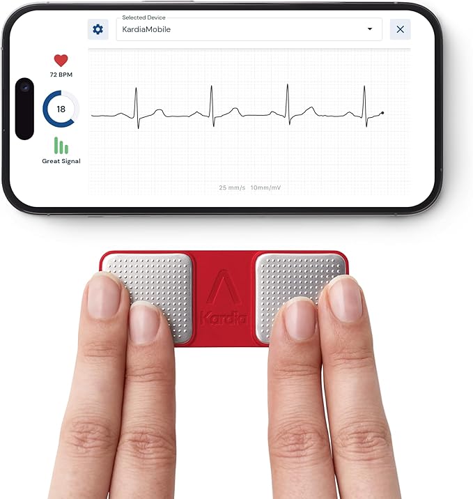 KardiaMobile 1-Lead Personal EKG Monitor – Record at Home – Detects AFib & Irregular Arrhythmias – Easy Results in 30 Seconds – Works w/Most Smartphones - FSA/HSA Eligible