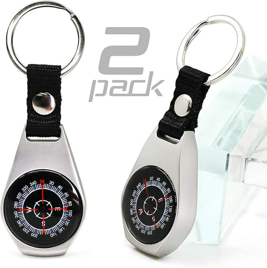 Keychain Pocket Compass Equipment 2 Pack