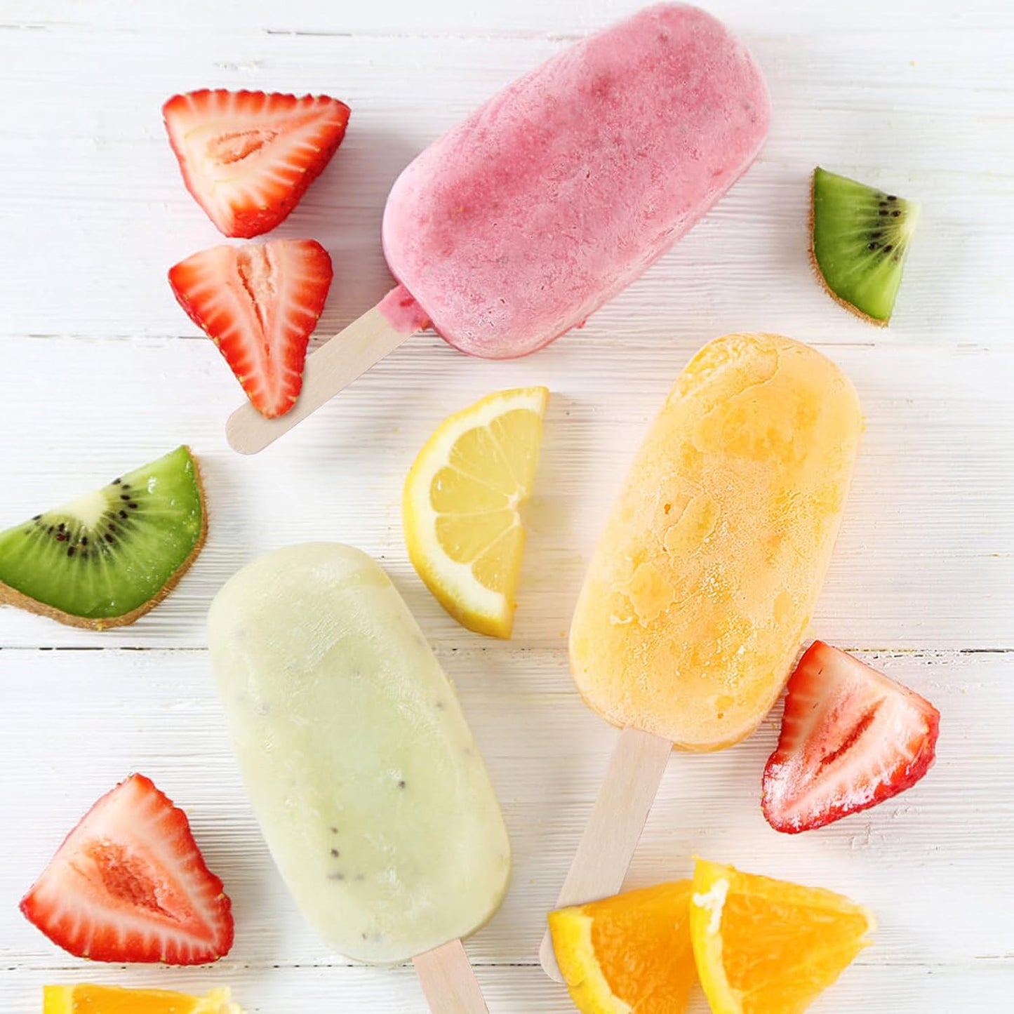 Ozera Silicone Popsicles Molds, 2 Pack Reusable Cake Pop Molds Popsicle Maker Ice Pop Cakesicle Molds with 50 Wooden Sticks & 50 Popsicle Bags for DIY Popsicles