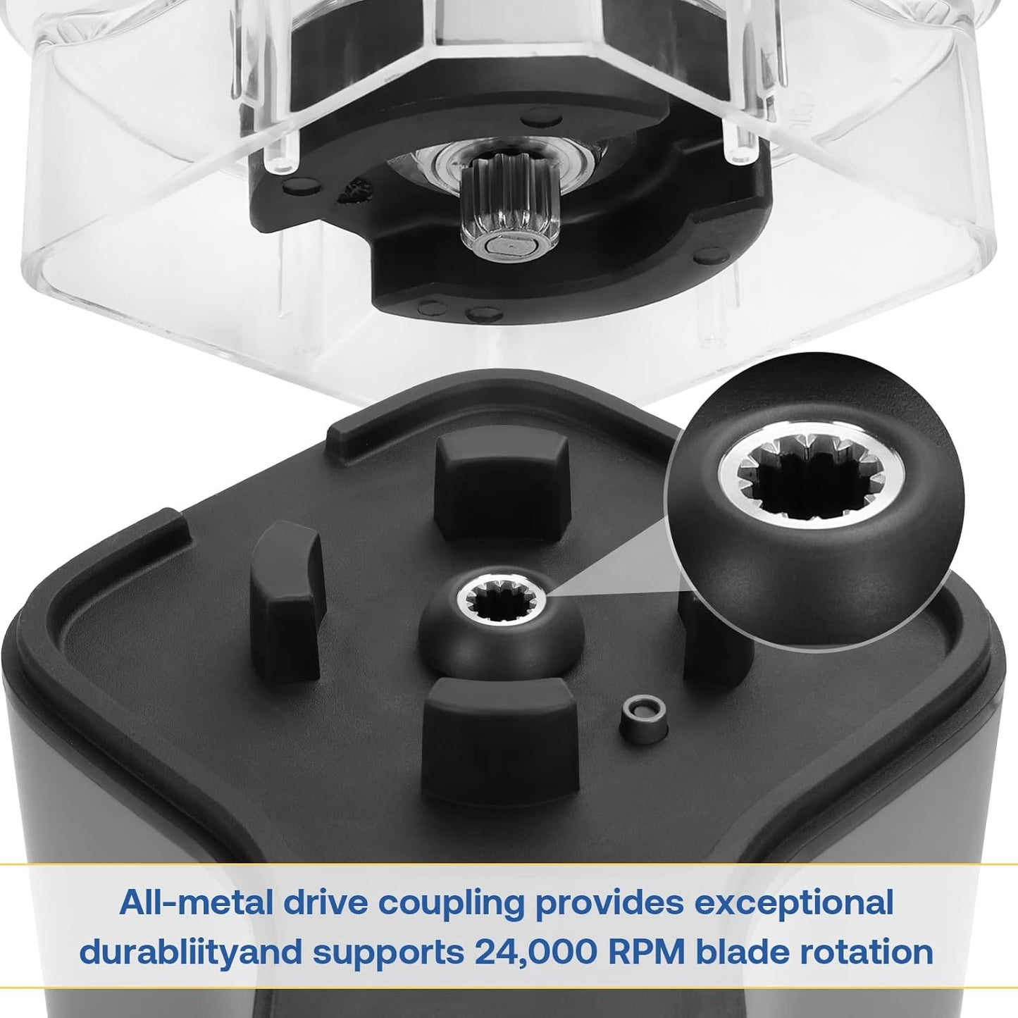 CRANDDI Commercial Blender for Crushing Ice, Chopping, Grinding, Blending, 1500W 80oz Blender with Tamper and Removable Soundproof Cover, K85 (Grey)