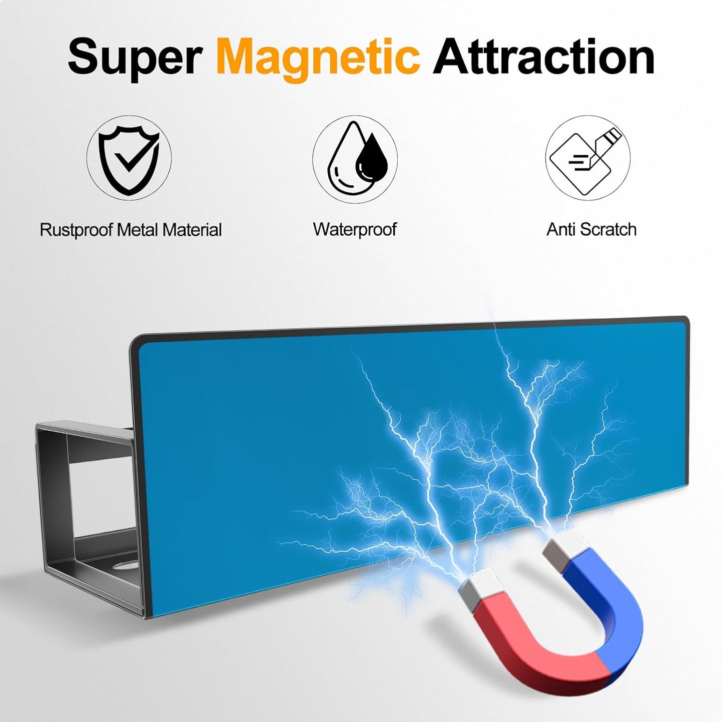 Magnetic Spice Rack for Refrigerator, 4-Pack Metal Seasoning Organizer for Kitchen Storage Organization, Magnetic Shelf for Fridge Space Saving Spice Organizer, Black