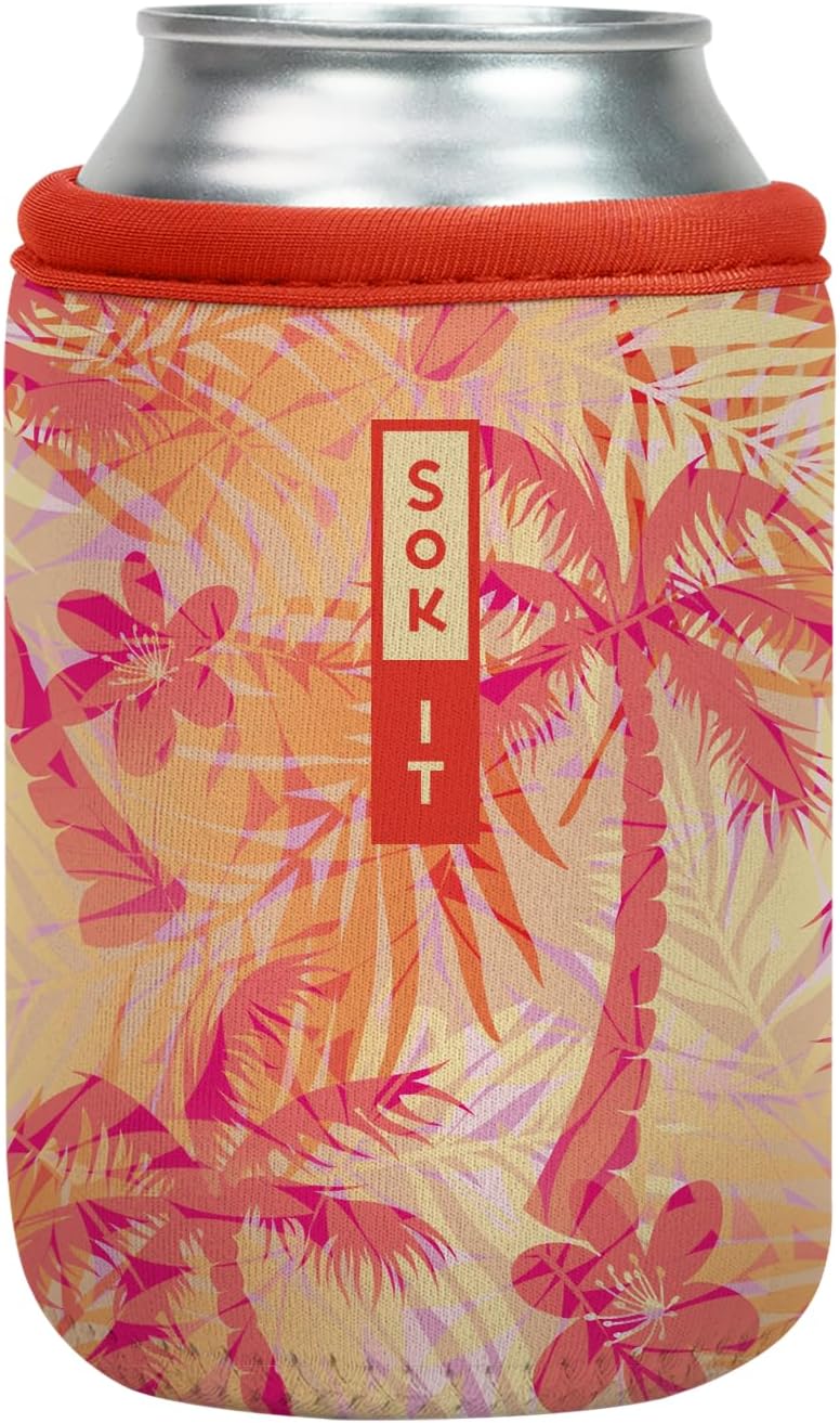 Sok It CanSok Sleeve for Beer & Soda Insulated Neoprene Cover (Tropical Dream, 12oz Can Sleeve)