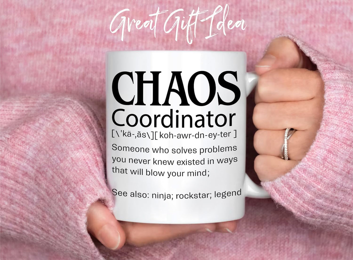 Thank You Gifts for Women, Boss, Coworker, Manager, Office, Teacher, Nurse, Mom - Chaos Coordinator Gifts - Teacher Appreciation Gift - Birthday Boss Lady Gift Ideas - 11 Oz Mug Cup