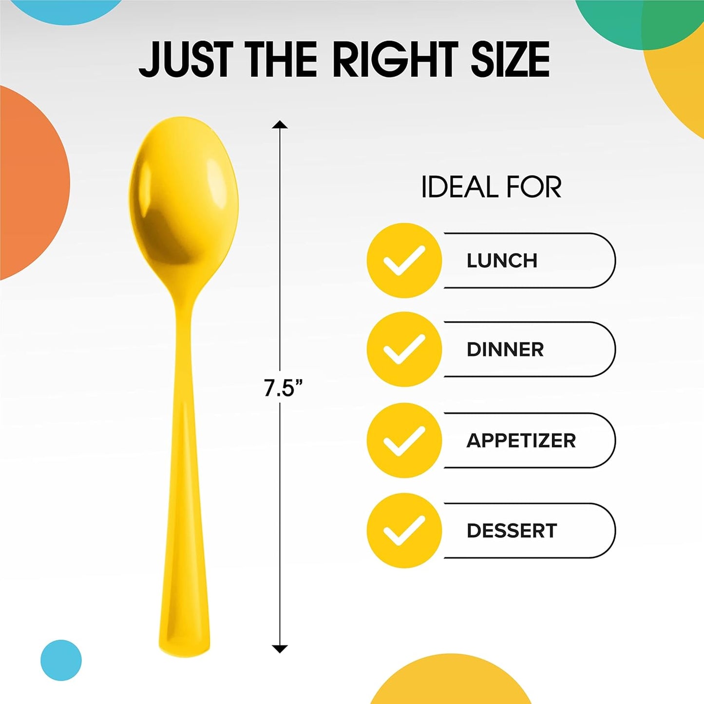 Heavy Duty Plastic Cutlery - 200 Pcs, Disposable Yellow Plastic Spoons - Flatware, Silverware