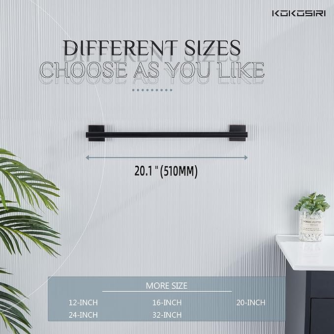 KOKOSIRI Towel Bar Bathroom Towel Holder for Bath 20 Inch, 2 Pack B4005ORB-L20-P2