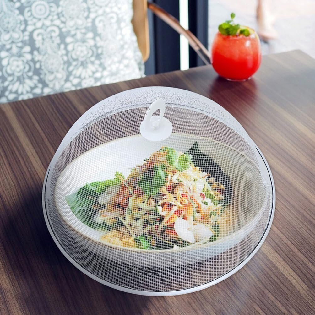 Metal Mesh Food Cover 2pcs Outdoor Mesh Food Tents Dome Screen Plate Cover 30cm Stainless Steel Fruit Fly Nets Picnic Food Umbrella for Table BBQ Camping