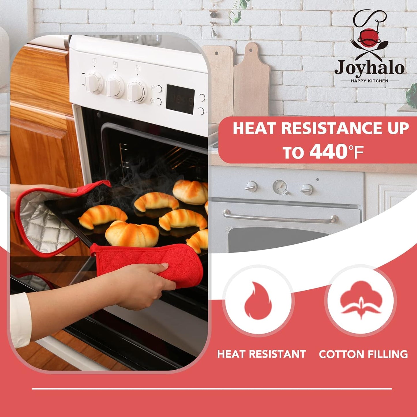 Joyhalo 4 Pack Heat Resistant Pot Holders - Terry Cloth Sets for Cooking & Baking
