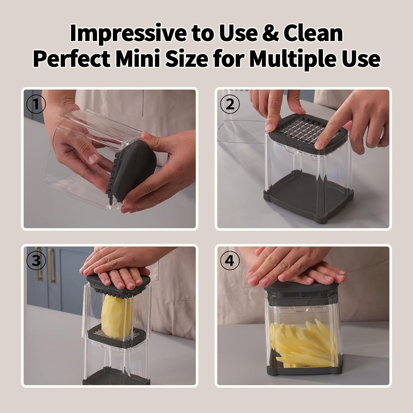 French Fry Cutter, Solucky Potato Onion Cutter, Professional Homestyle Vegetable Chopper Dicer, Great for Potatoes Carrots Cucumbers Zucchini Peppers 3/8 inch Blade(Only 1 Blade)