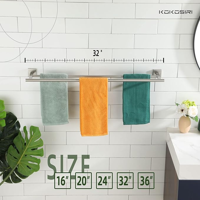 KOKOSIRI Towel Holder Bathroom Accessory Towel Bars 32 Inch B5005BR-L32