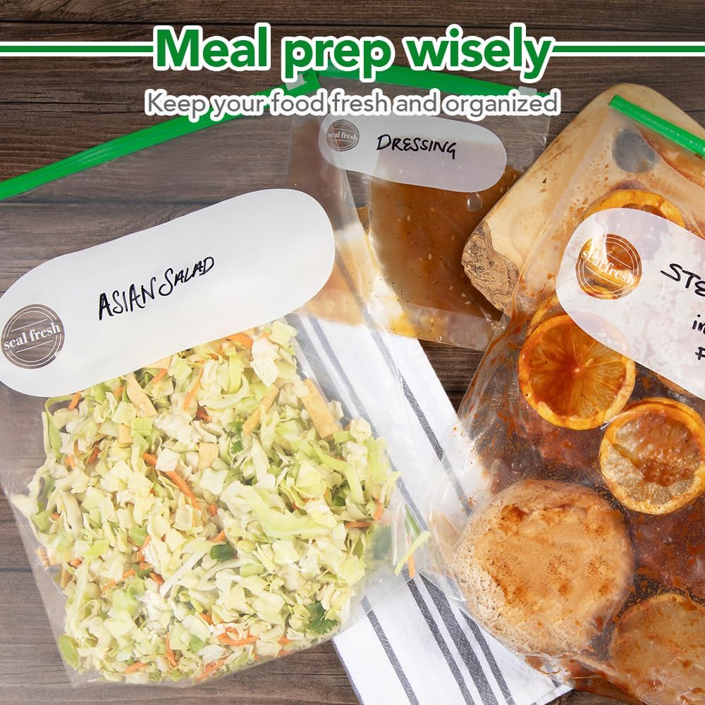 2 Gallon Slider Storage Bags 240 Pack — Jumbo Reusable Freezer Bags with Expandable Bottom, BPA Free, Microwave Safe, Clear Heavy Duty Bags