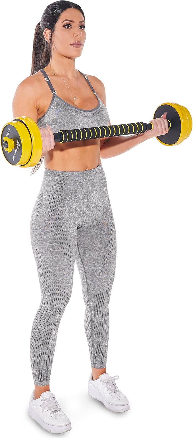 ProsourceFit Adjustable Dumbbell & Barbell Weight Set, 2-in-1 Free Weights Available 44Lbs, Home Gym Equipment