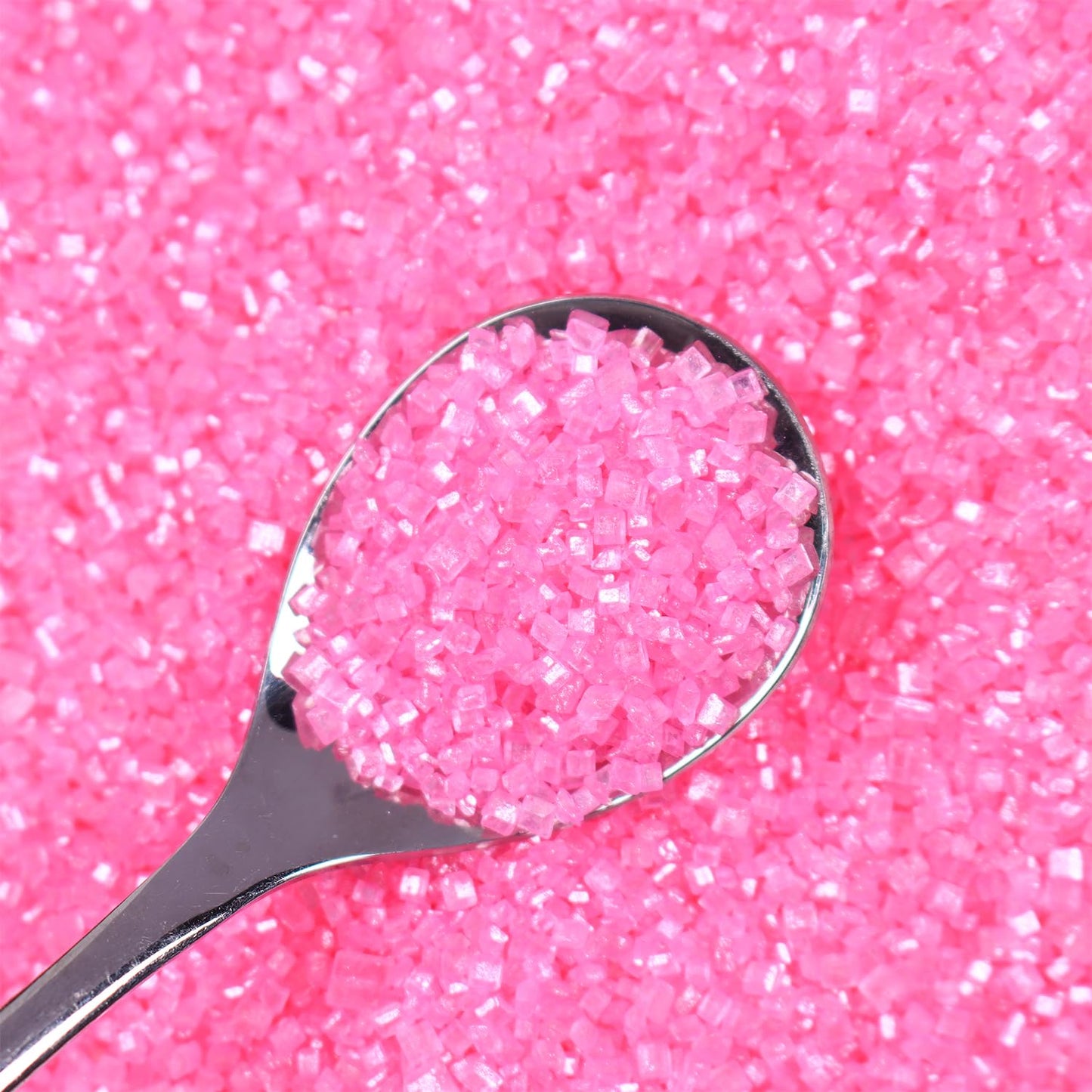 Sanding Sugar Pink Edible Sugar Sprinkles Sanding Sugar for Cake Decorating, Sparkling Edible Crystal Candy White Pearl Sugar for Wedding Party Baking Cupcake Cookie Ice Cream Decoration Supplies - 5.3 oz