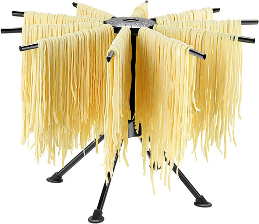 GOZIHA Kitchen Pasta Drying Rack | Make Homemade Fresh Pasta | Household Noodle Dryer Rack Hanging for Home Use | Spaghetti Drying Rack Noodle Stand | Easy Storage and Quick Set-Up (Black)