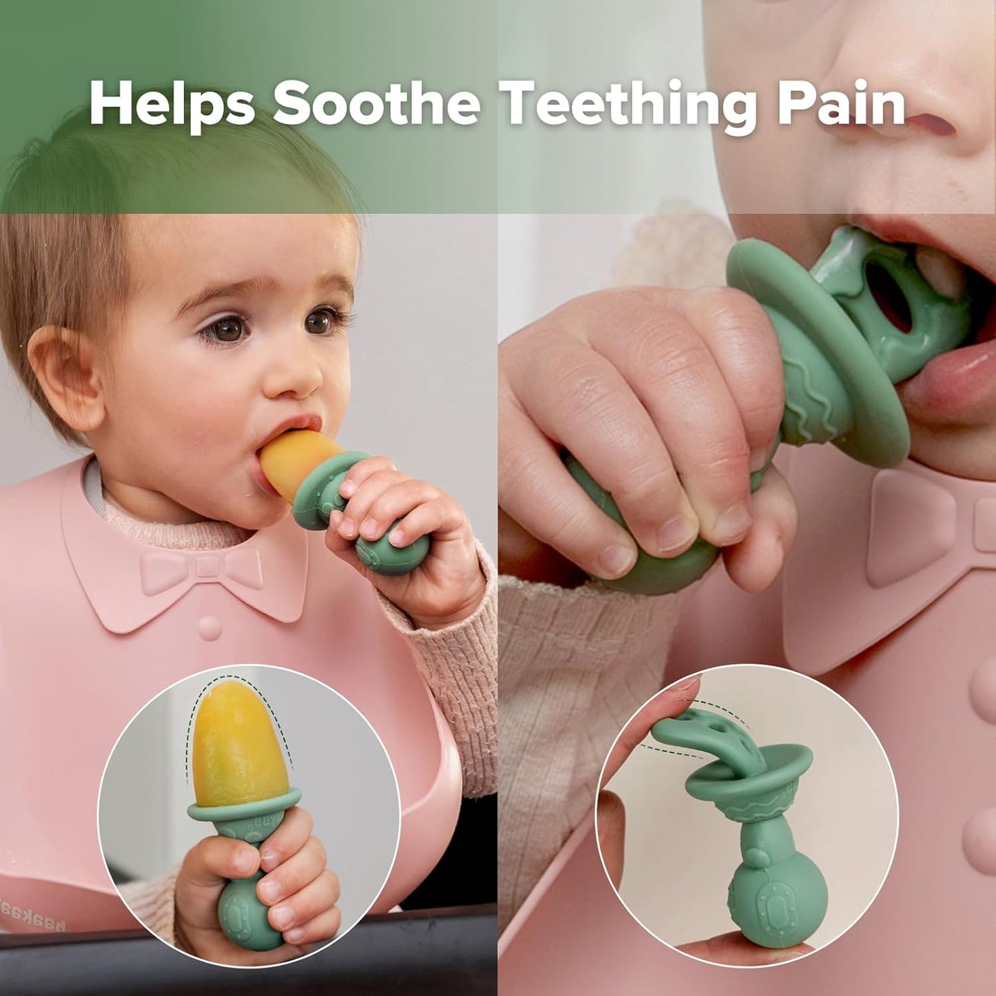 Haakaa Astronaut Ice Pop Mould Set – Mini Silicone Breastmilk Popsicle Molds with Sticks, Anti-Choking Design, Ideal for Baby Teething Relief, Frozen Breastmilk Treat Maker for Infant