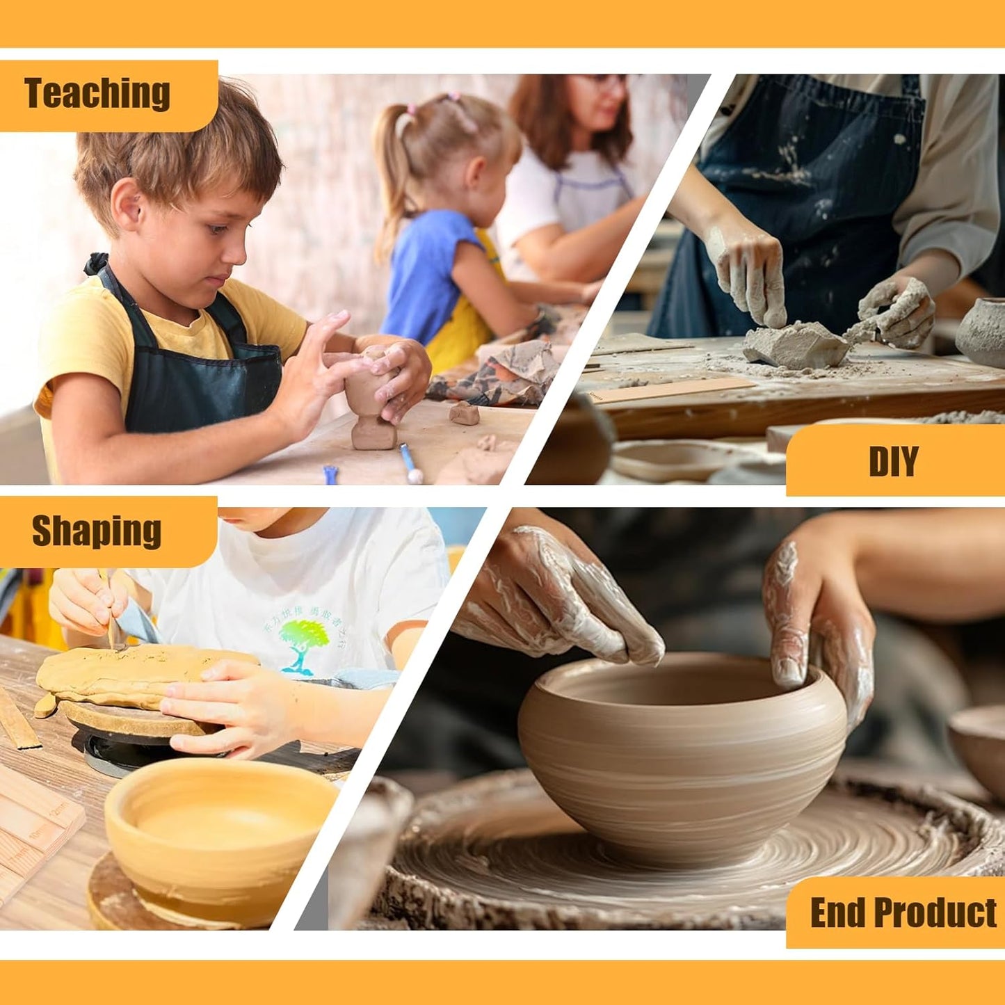 10 Pcs Wooden Pottery Rolling Pin Guides Set,5 Sizes Clay Tools for Precise Clay Thickness Control,Ceramic Tools for Precise Polymer Clay Thickness Measuremen