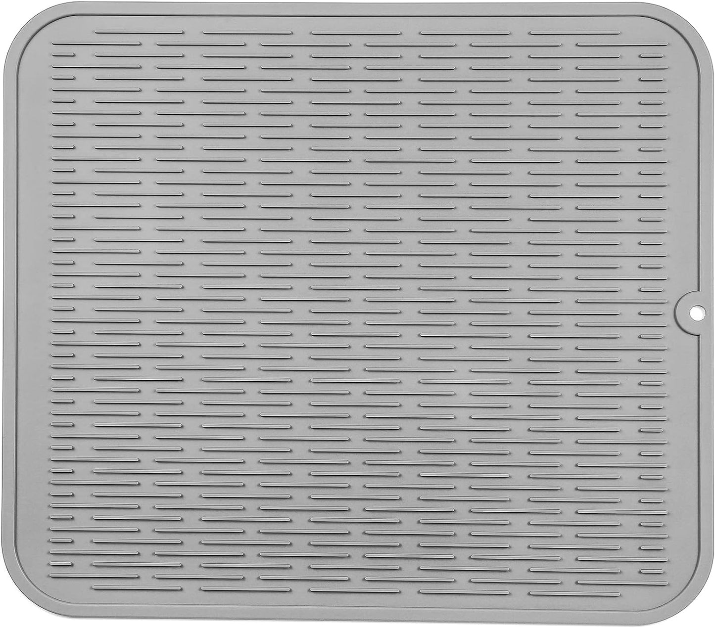 Silicone Dish Drying Mat for Multiple Usage,Easy clean,Eco-friendly,Heat-resistant Silicone Mat for Kitchen Counter or Sink,Refrigerator or Drawer Liner Grey 2XL 24 inches x 18 inches