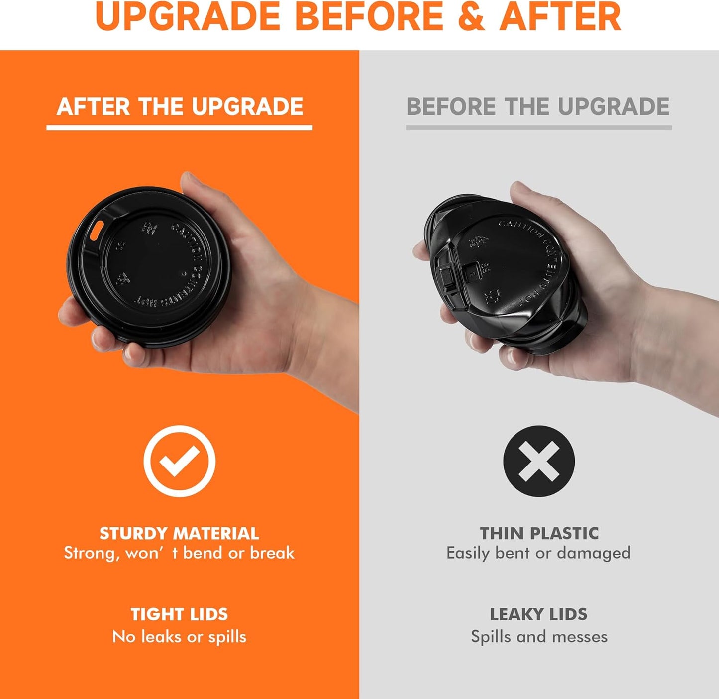 50 Pack 12 oz Disposable Coffee Cups with Lids and Sleeves, Paper Coffee Cups for Hot/Cold Drinks, Leak-Proof To Go Cups for Home, Cafes, Events and Office