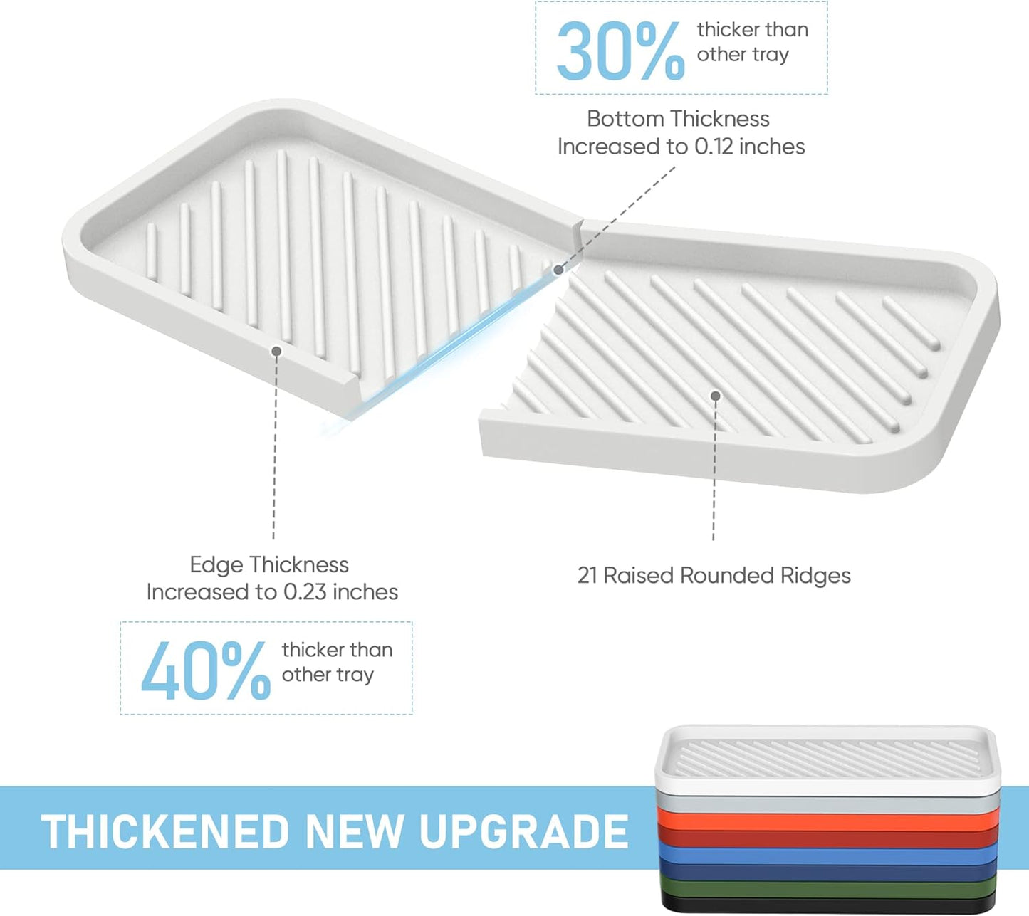 EG-SIPRO Silicone Sponge Holder, Kitchen Sink Organizer Tray, Sponge Caddy for Bathroom Counter, Dish Soap Holder, Scrubber, Soap Dispenser, Scouring Pad