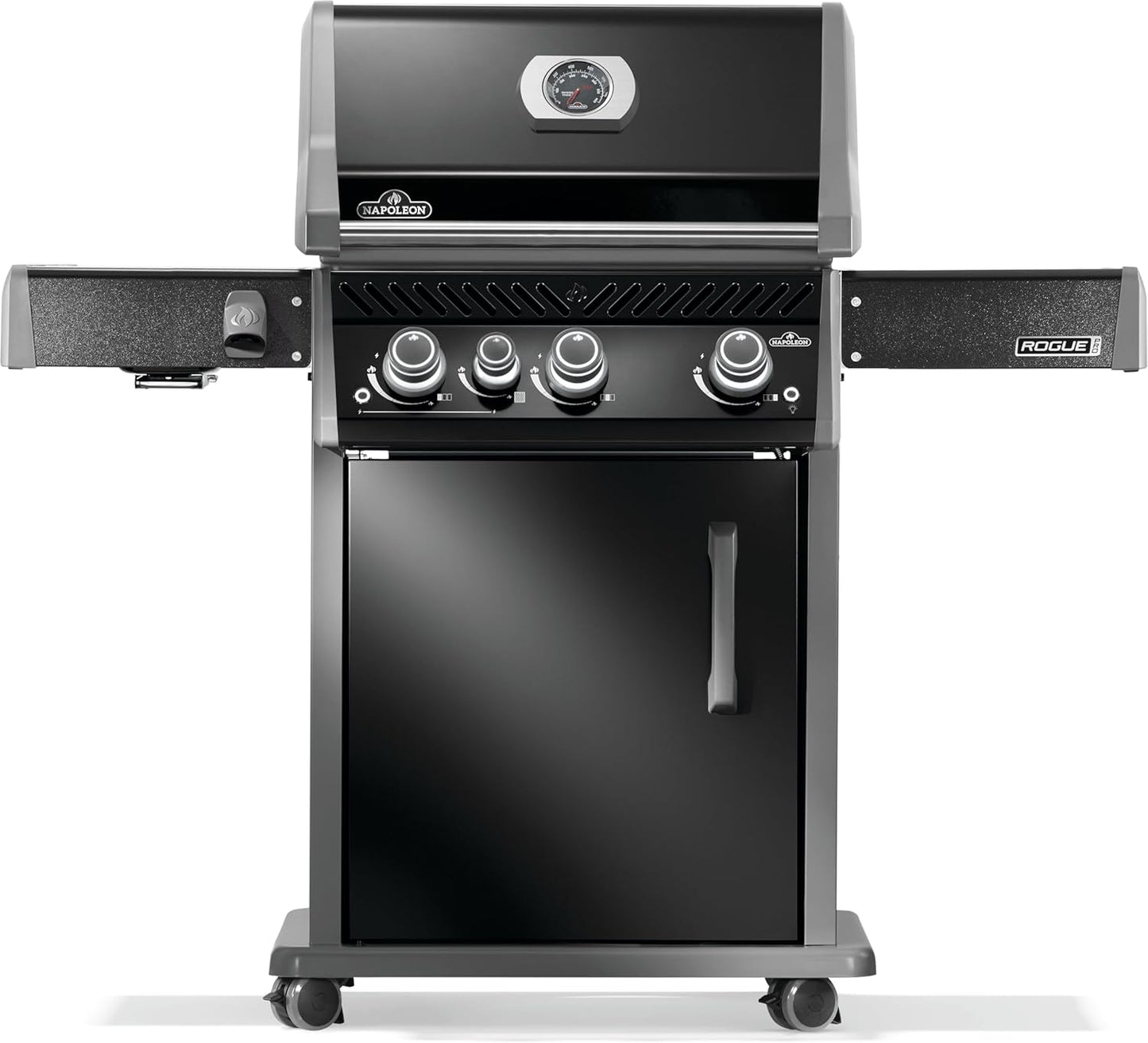 Napoleon Rogue PRO 425 Natural Gas Grill with Infrared Side Burner, Black, Durable 4-Burner Outdoor BBQ