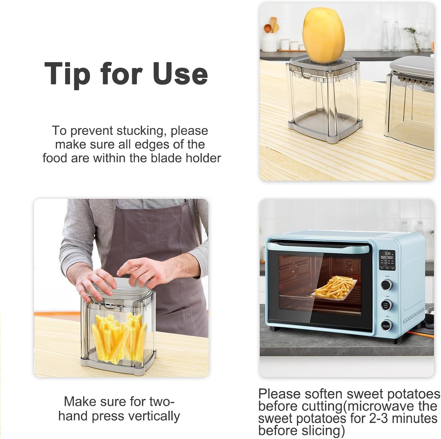 CrazyQueen Potato Slicer French Fry Cutter Veggie Chopper Potato Cutter for Fries Potato Onion Cutter Food Chopper Manual Hand Vegetable Cutter Dicer (1 Blade)