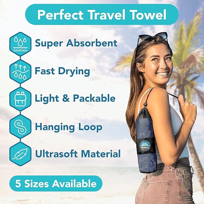 Youphoria Microfiber Travel Towel Fast Drying Lightweight -