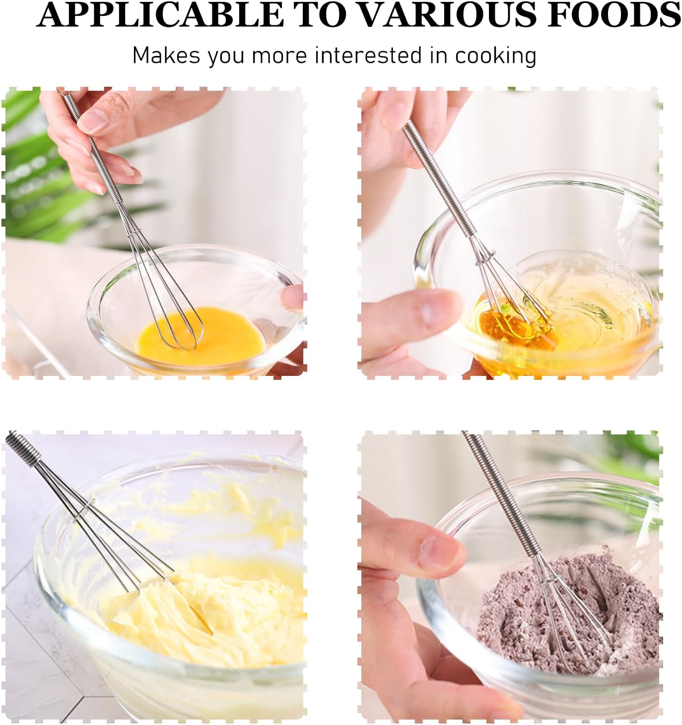 NileHome Mini Whisks Stainless Steel Whisk Set 5" 7" Kitchen Small Wisk Balloon Wire Tiny Whisks for Cooking, Whisking, Blending, Beating, Stirring 2Pack