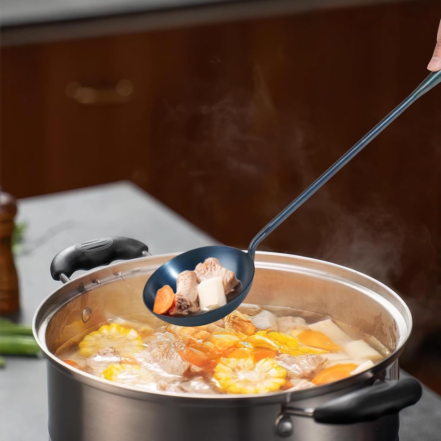 Traditional Hand Made spatula & Ladle Wok Tool Set,Chinese Iron Ladle & spatula,15.8in inches wok utensils