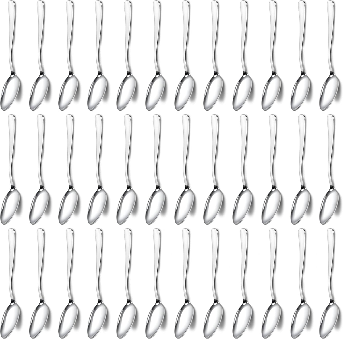Pleafind 36Pcs Coffee Spoons, 4.7 Inch Spoons Silverware, Stainless Steel Tea Spoon, Mini Spoon, Mirror Polished Teaspoons for Home, Kitchen, Restaurant, Dishwasher Safe