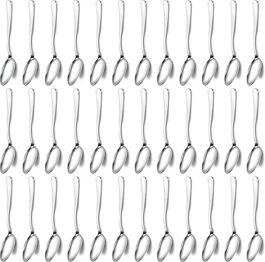 Pleafind 36Pcs Coffee Spoons, 4.7 Inch Spoons Silverware, Stainless Steel Tea Spoon, Mini Spoon, Mirror Polished Teaspoons for Home, Kitchen, Restaurant, Dishwasher Safe