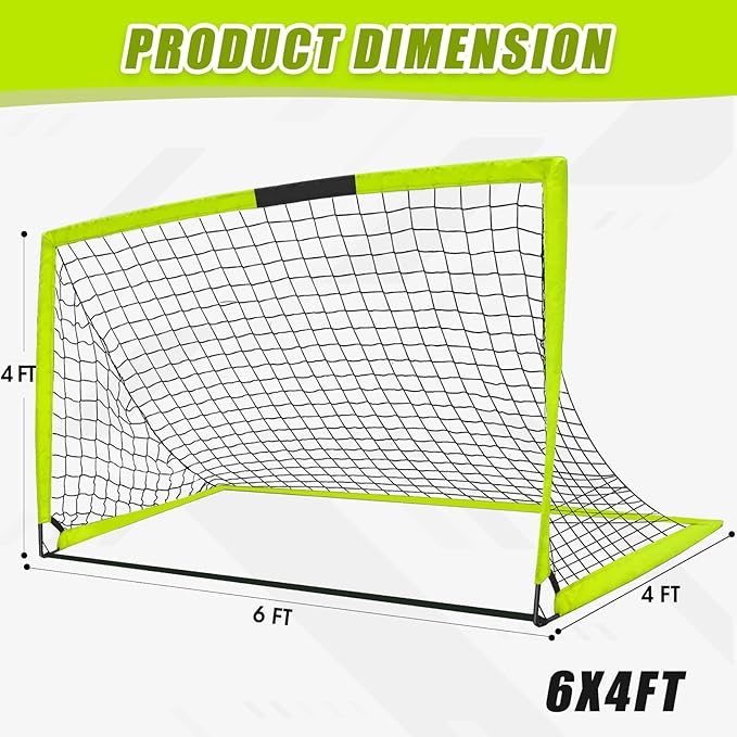 KTRIO Soccer Goal Soccer Net 6x4 ft